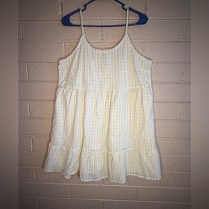 Elegant White/yellow Cotton dress